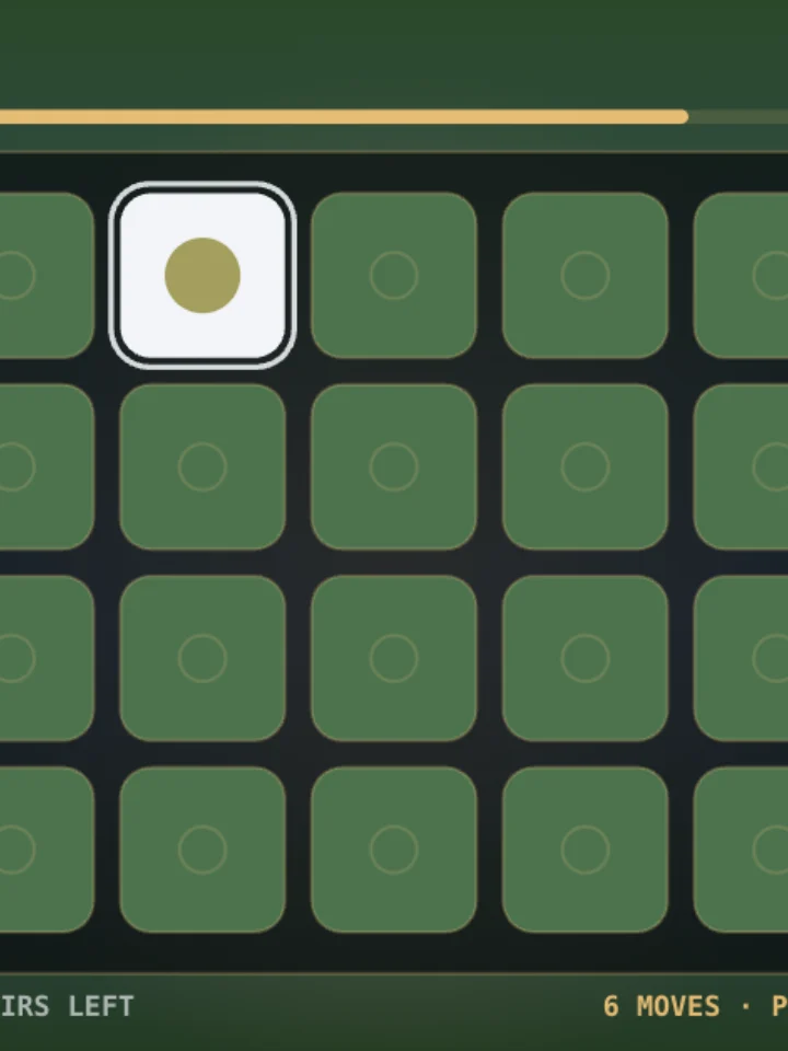 Memory Match — a puzzle game, captured from play