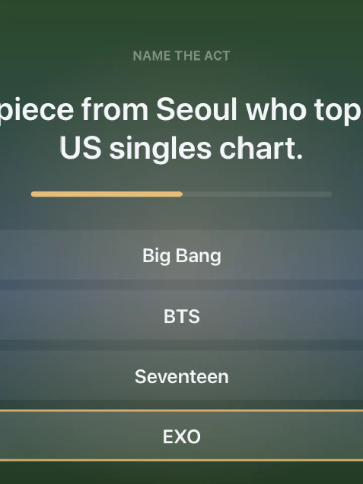 Name the Act — a trivia game, captured from play